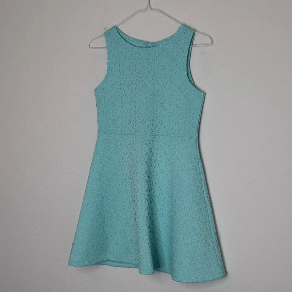 The Childrens Place Daisy Floral Dress Sz L 10/12 Laser Cut Party Wedding Artsy - Picture 3 of 16